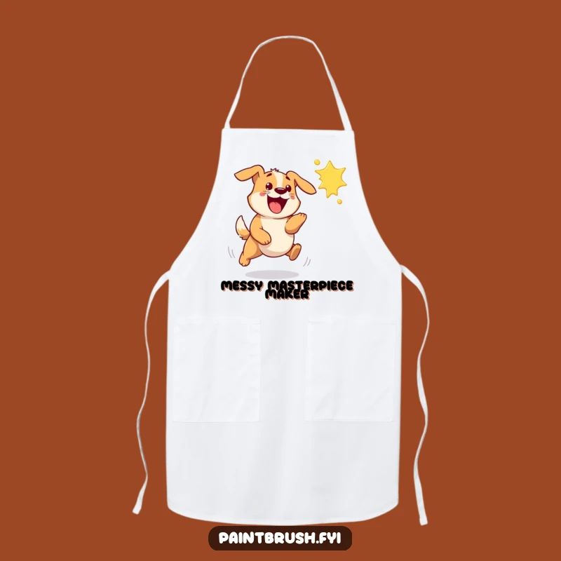 Funny Dog Paint Splat Apron - Hilarious Kitchen Wear for Pet-Loving Chefs