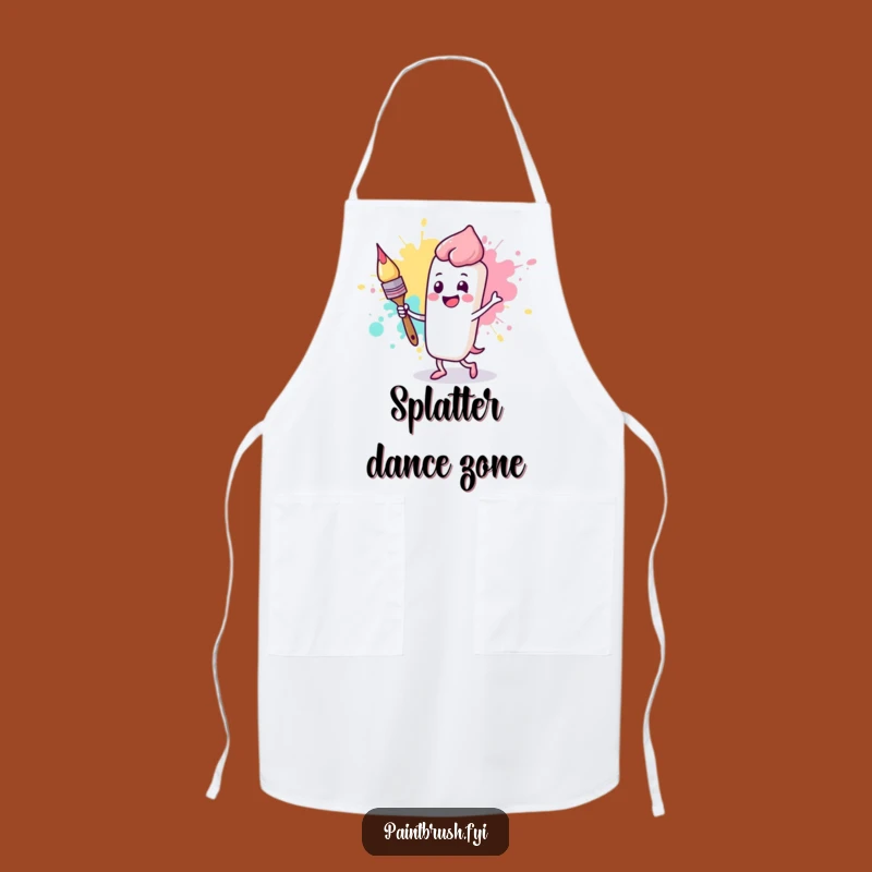 Funny Happy Paintbrush Apron: Artistic Kitchen Fun, Playful Chef Gift