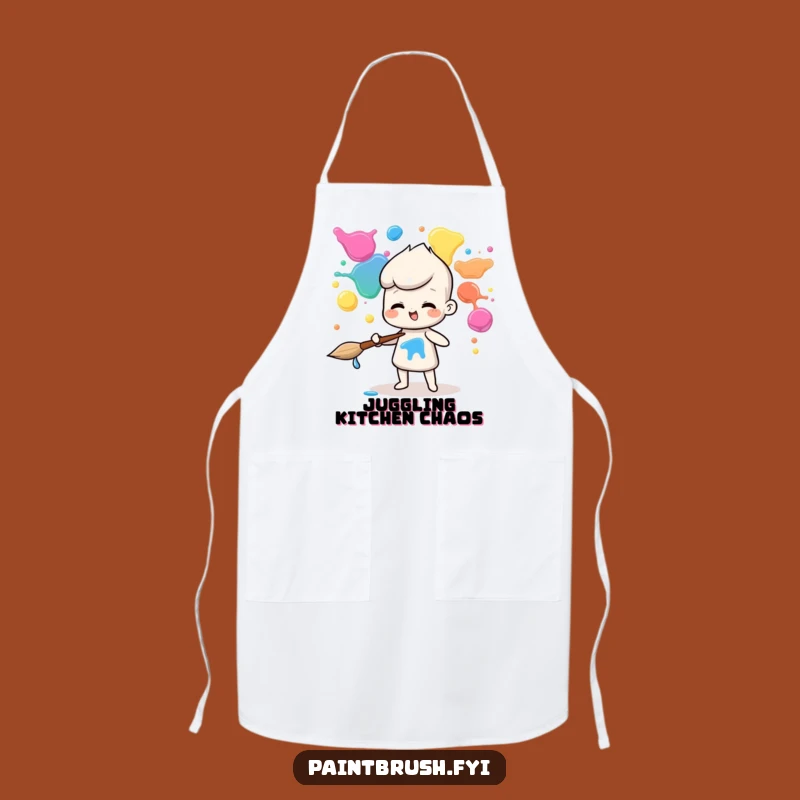 Funny Juggling Paintbrush Apron: Create Artfully with a Smile