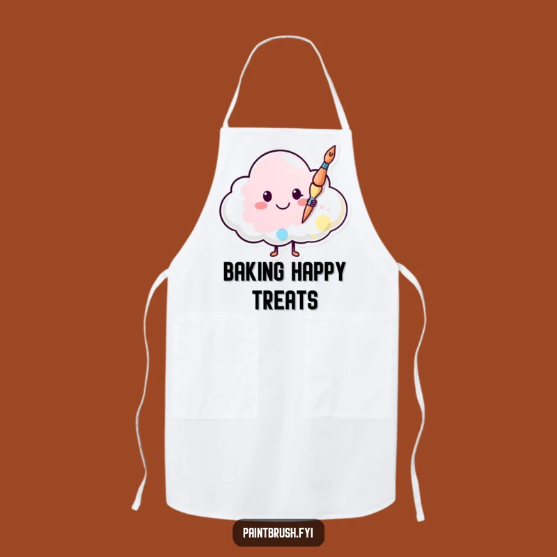 Funny Paintbrush Cloud Apron: Kitchen Artist Spreading Smiles, Perfect Funny Gift for Bakers