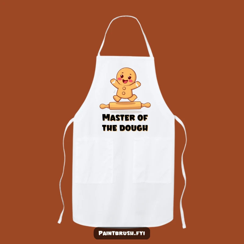 Funny Gingerbread Cookie Leaping Rolling Pin Apron - Baking Humor Gift