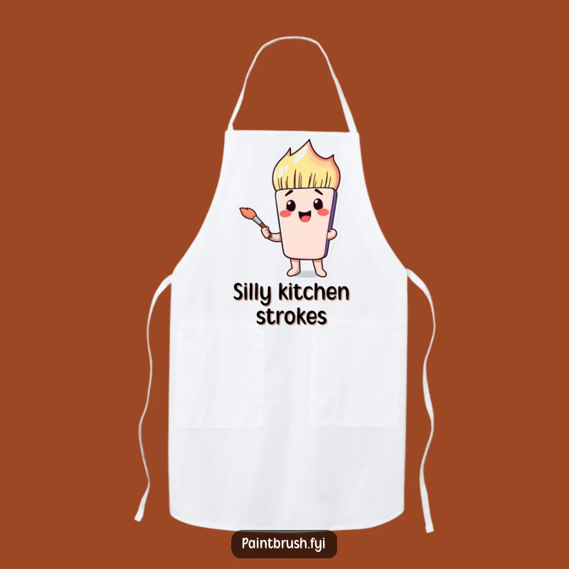 Funny Art Apron - Paintbrush Face & Creative Expression Gift