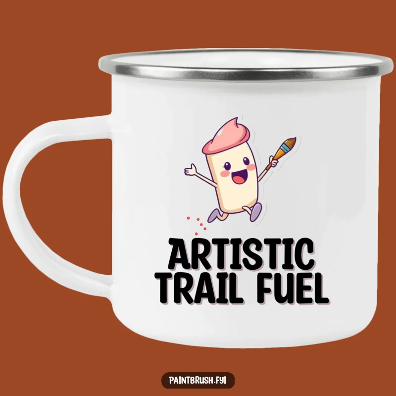 Funny Paintbrush Camping Mug - Durable Leaping Dots Enamel Cup, Great Funny Gift