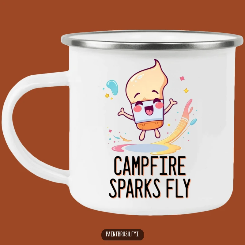 Funny Paintbrush Campfire Mug: Glittery Trails and Outdoor Art, Perfect Camping Gift