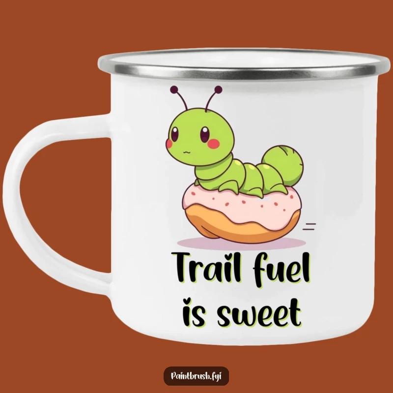 Funny Caterpillar Campfire Mug - Hilarious Donut Rider for Outdoor Fun Gift