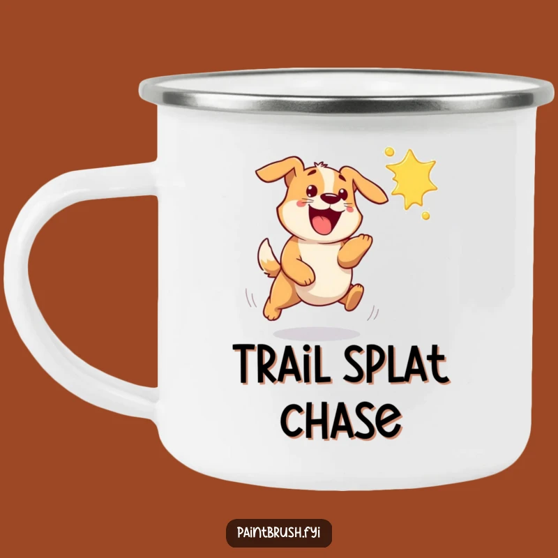 Funny Dog Paint Splat Camping Mug - Durable and Hilarious Outdoor Companion