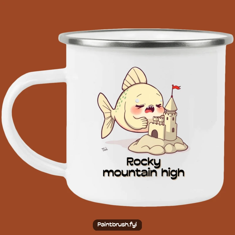 Funny Fish Sculptor Camping Mug: Coffee and Crafting on the Go