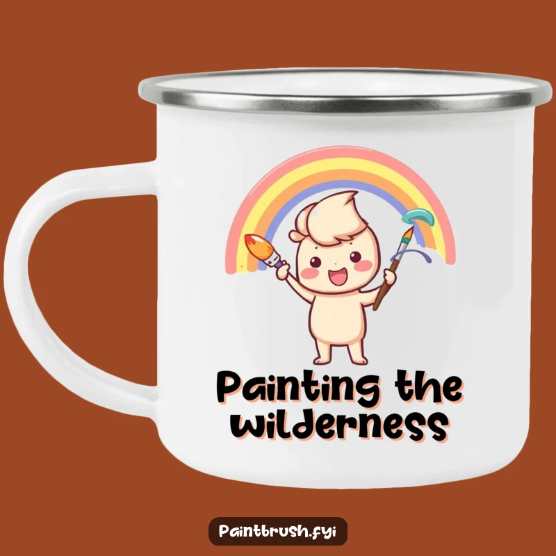 Funny Rainbow Painter Camping Mug: Vibrant Sips for Outdoor Artists