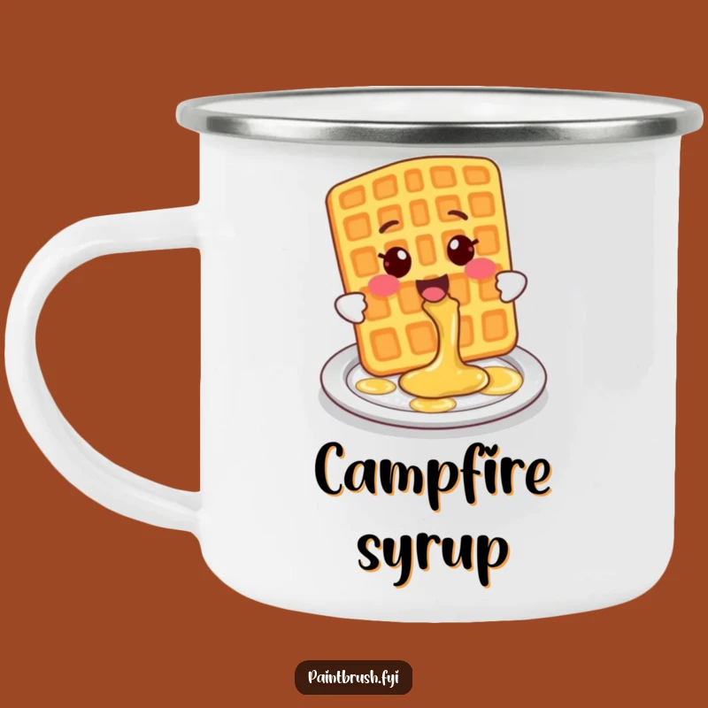 Funny Waffle Camping Mug: Syrup Splash Adventure, Breakfast Buddy, Great Funny Gift