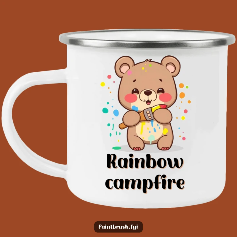 Funny Bear Art Splash Camping Mug: Artistic Adventures
