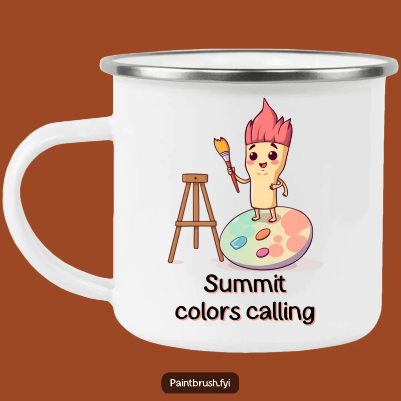 Funny Determined Paintbrush Camping Mug: Outdoor Artist Gear, Rugged Gift