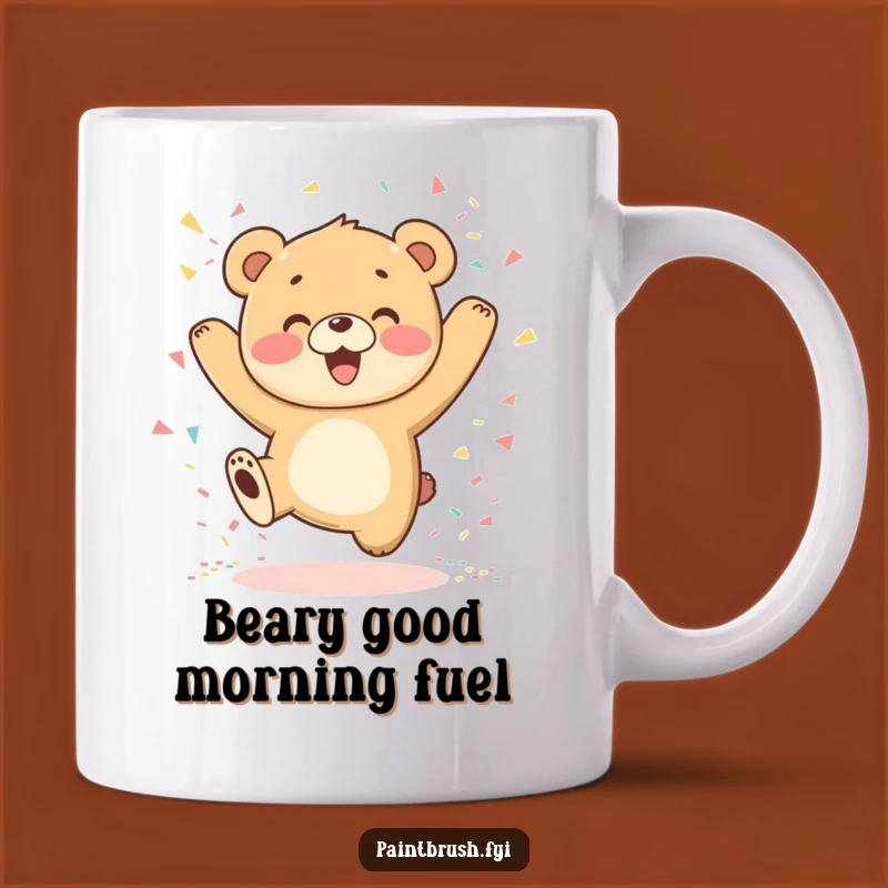 Funny Jumping Bear Cub Mug: Pure Joy Expressed, Perfect Funny Gift for Bear Lovers!