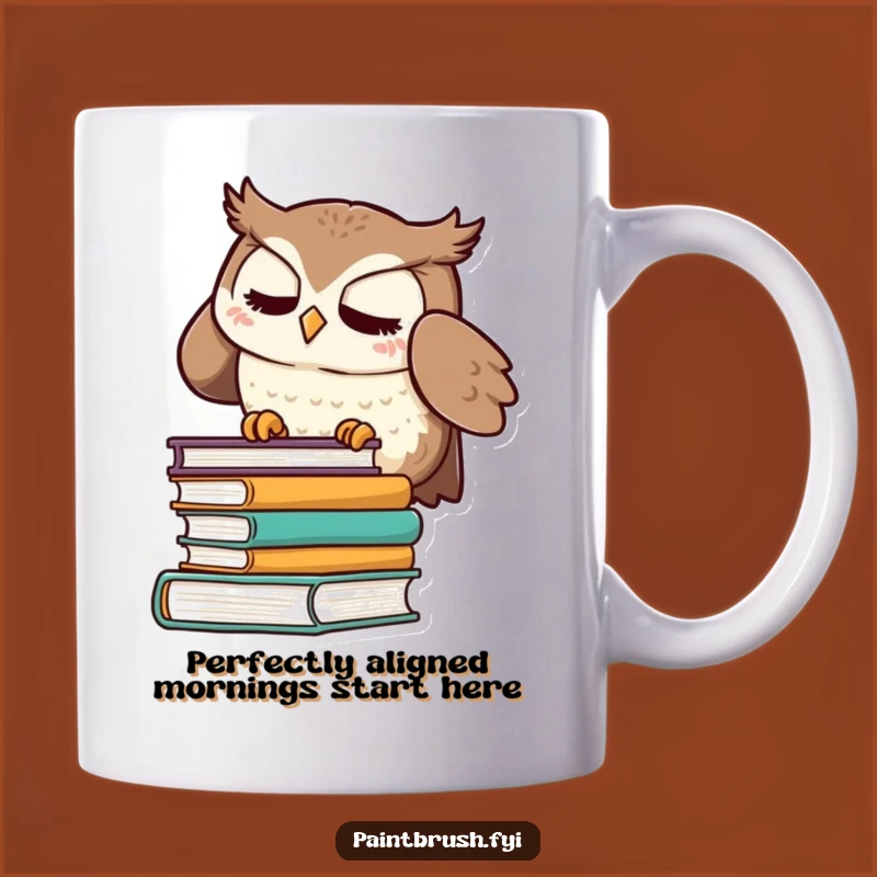 Funny Owl Bookworm Mug: Meticulous Owl Organizing Books, Perfect Gift for Readers