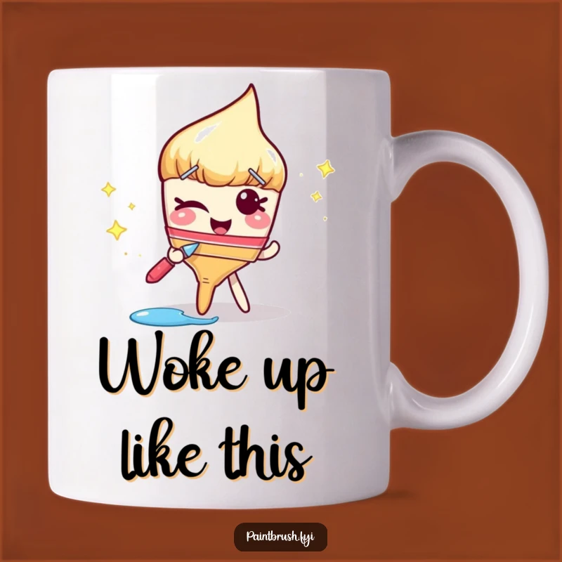 Funny Paintbrush Wink Mug: Sassy Artist Sparkle, Perfect Funny Gift for Crafty Souls