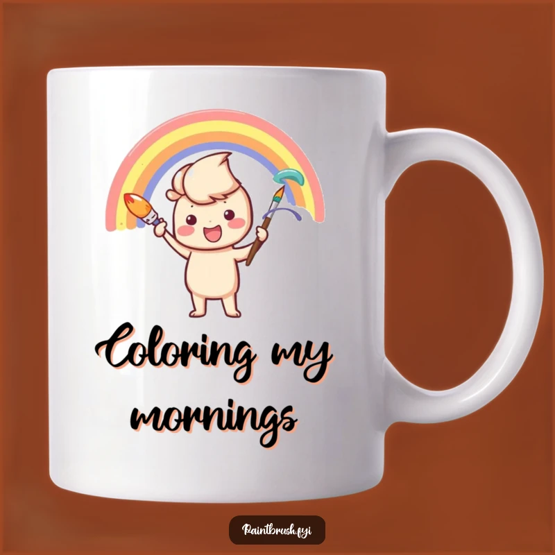 Funny Painting Rainbow Mug: Cheerful Artist's Gift for Joyful Creators