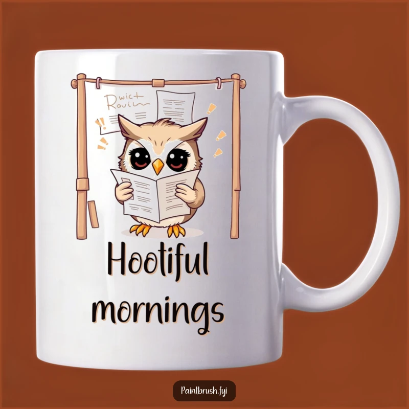 Funny Owl Art Mug - Hilarious Gift for Confused Creatives and Bookworms