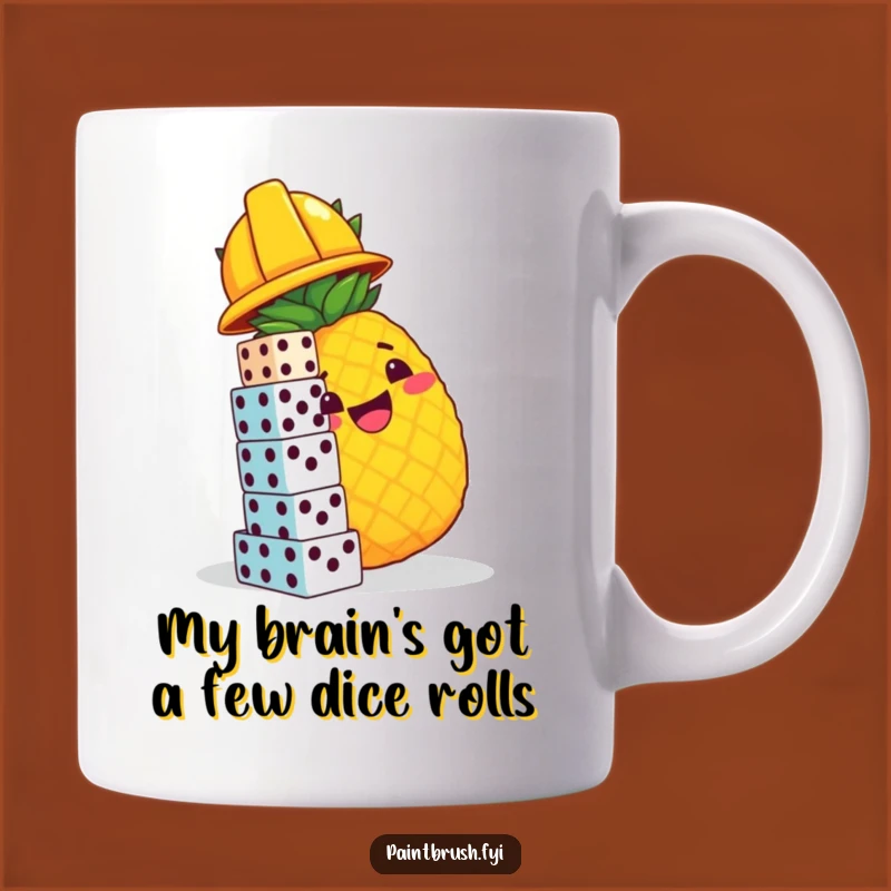 Funny Pineapple Dice Tower Builder Mug - A Hilarious Gift for Construction Fans!