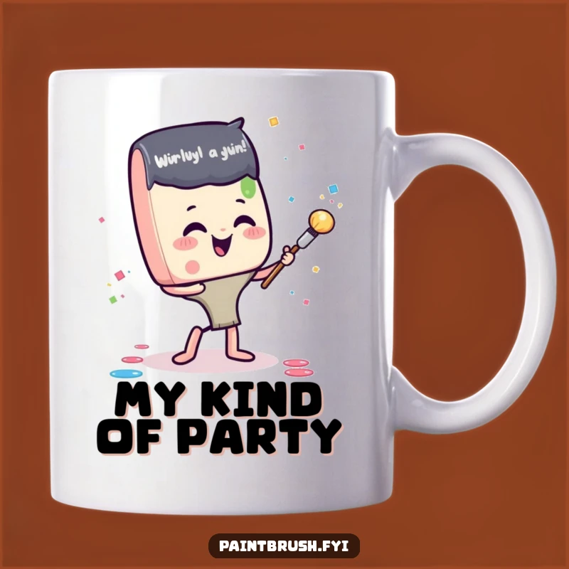 Funny Paintbrush Confetti Mug: Joyful Artist Saying Art is Celebration, Perfect Funny Gift