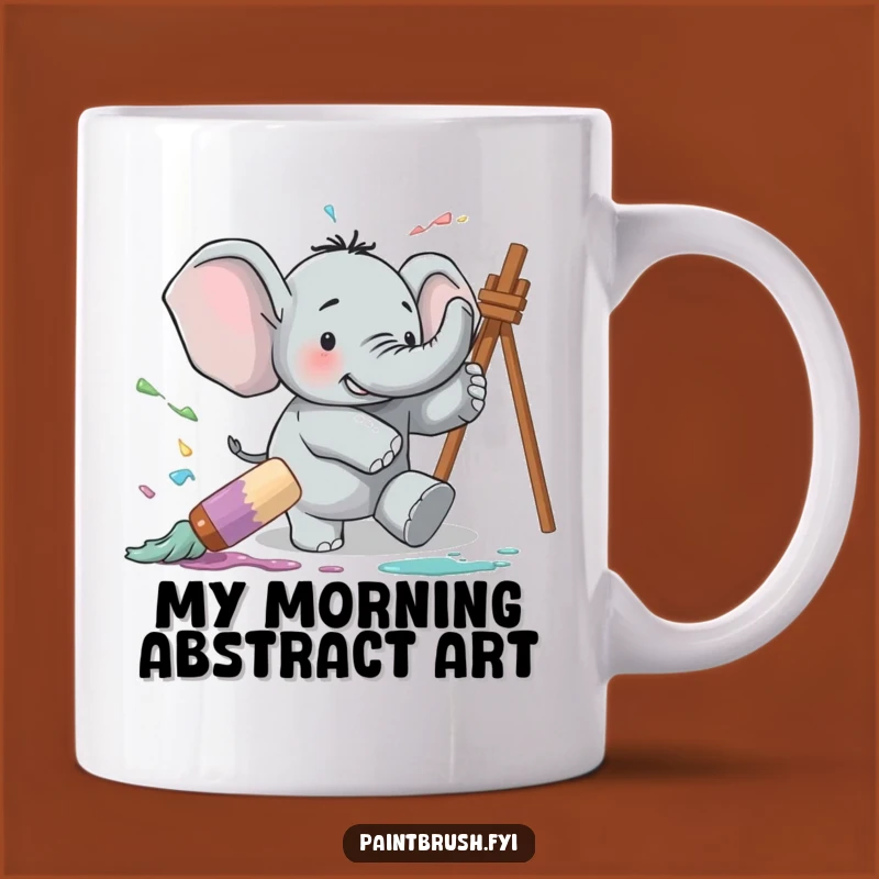Funny Elephant Paint Spill Mug: Hilarious Gift for Clumsy Artists and Animal Lovers