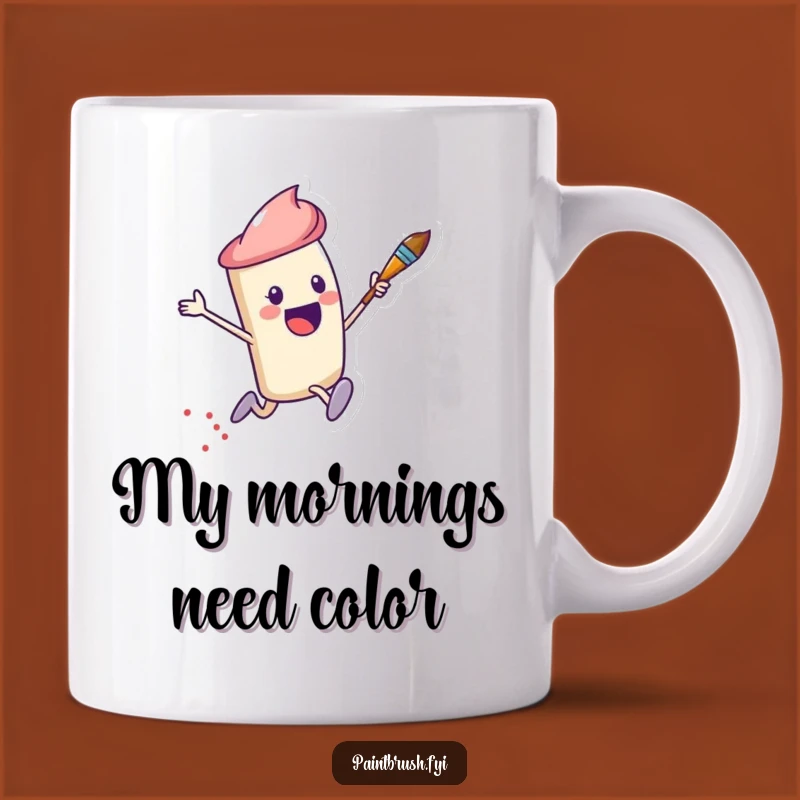 Funny Paintbrush Art Lover Mug - Exciting Leaping Dots Design, Perfect Funny Gift