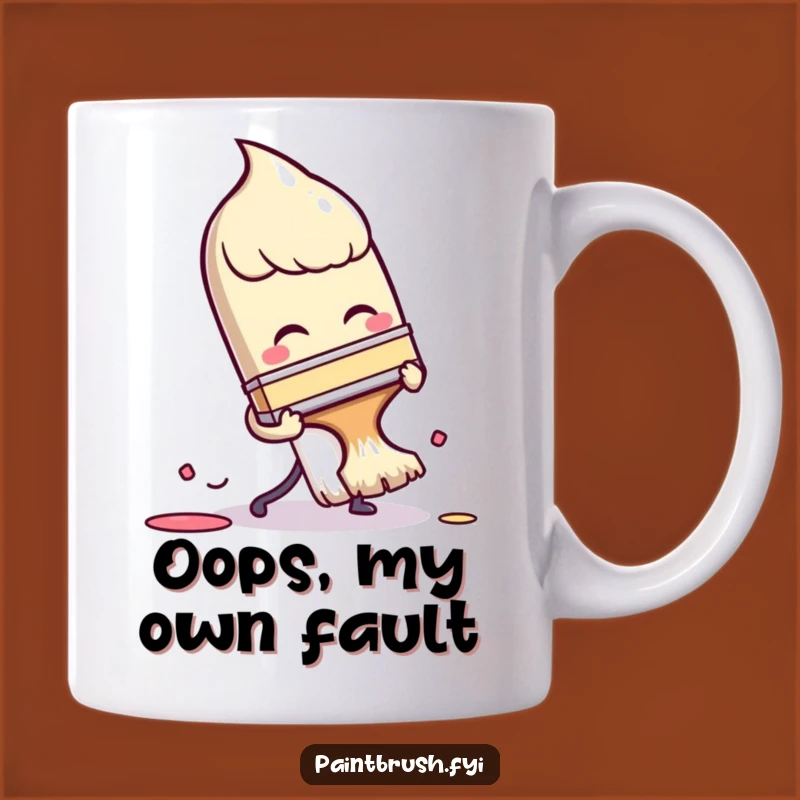 Funny Tripping Paintbrush Mug: Hilarious Artist Gift for Clumsy Creators