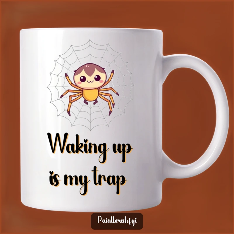 Funny Spider Web Weaver Mug: Focused Character Crafting Precision, Perfect Gift for Artisans