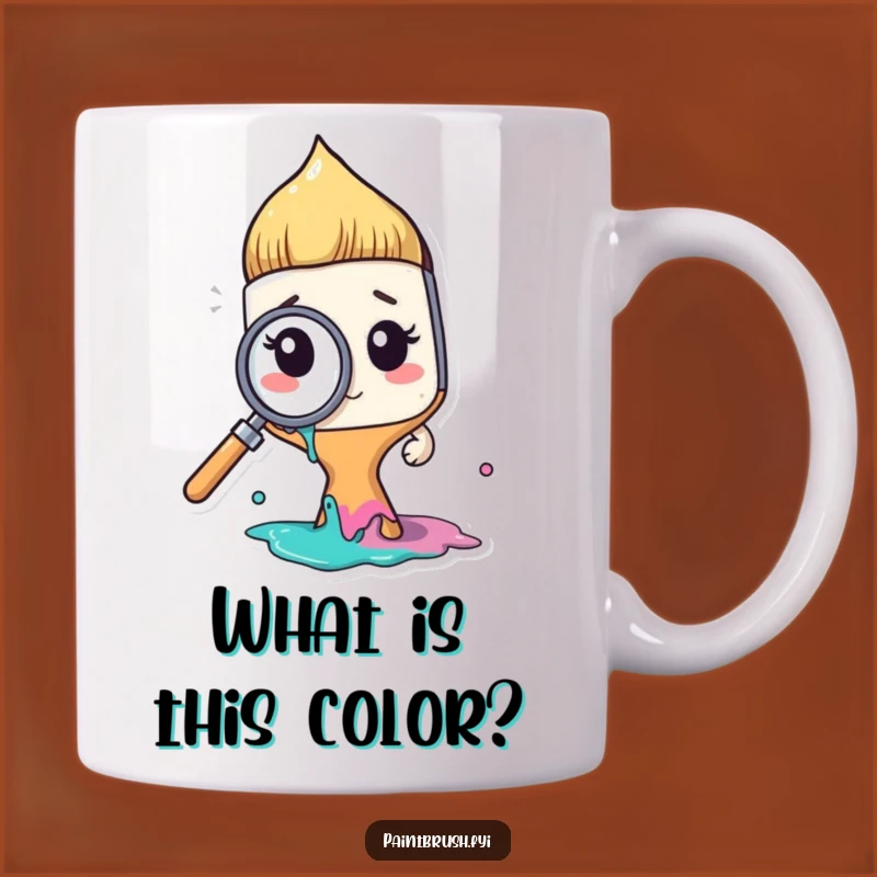Funny Paintbrush Mug: Curious Artist Gift for Creative Explorers