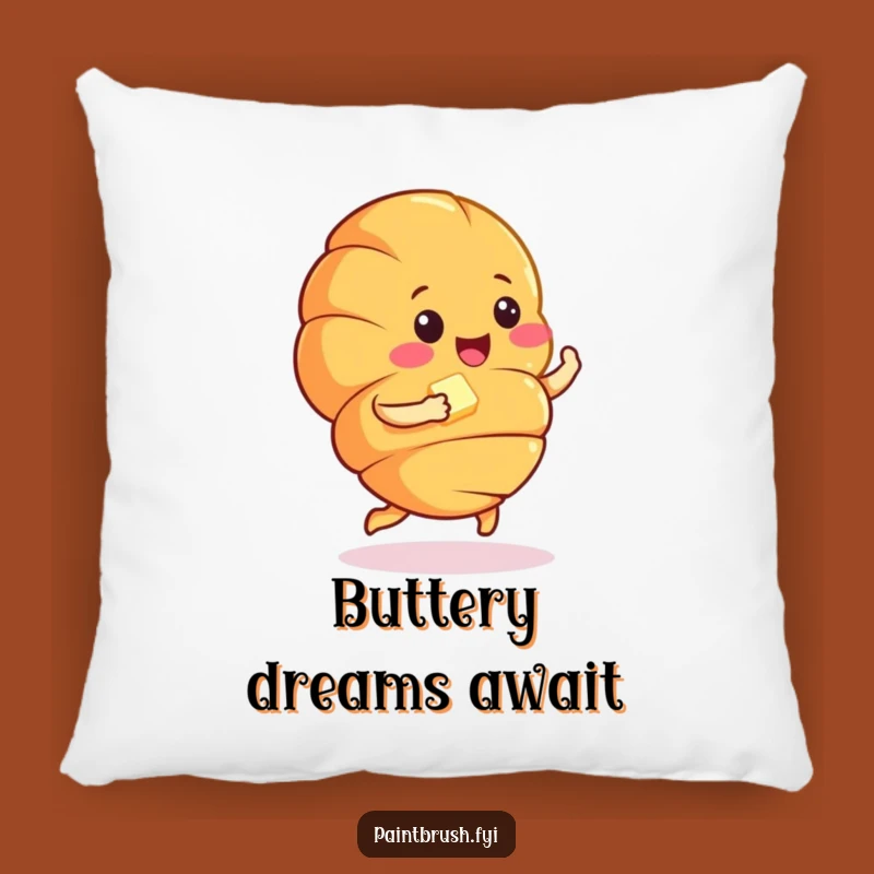 Funny Croissant Jig Butter Pillow - Cozy Comfort & Baked Goods Humor Gift
