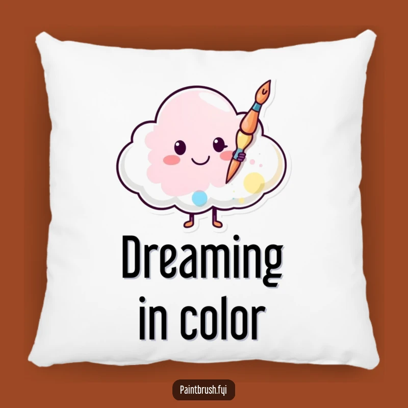 Funny Paintbrush Cloud Pillow: Cozy Smile Accent, Delightful Funny Gift for Cheerful Decor