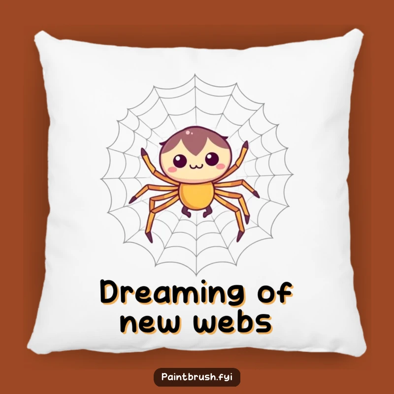 Funny Spider Web Weaver Pillow: Focused Character Accent, Cozy & Hilarious Decor