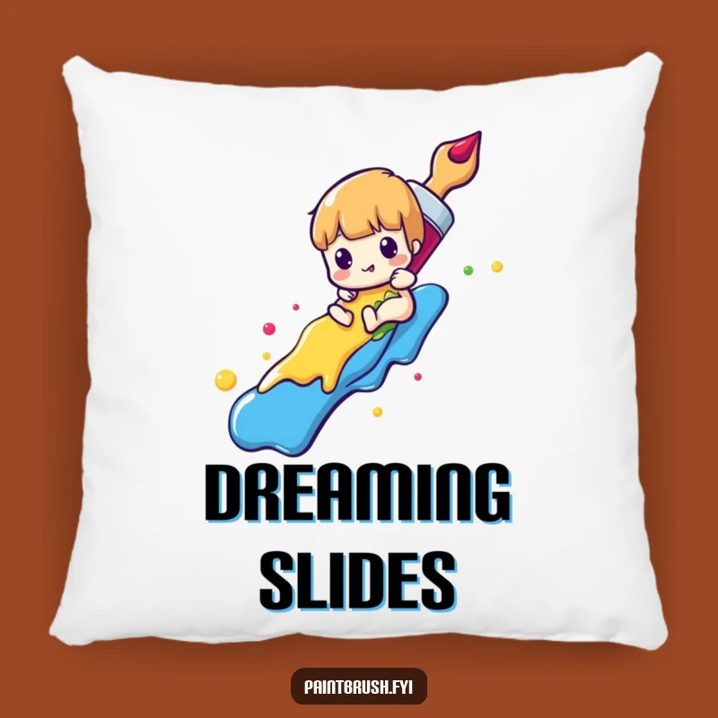 Funny Paintbrush Pillow: Cozy Comfort for the Creative Slider