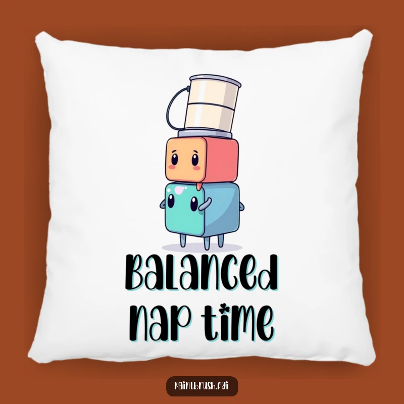 Funny Cube Artist Pillow: Cozy Paint Can Head Balance Cushion, Perfect Funny Gift