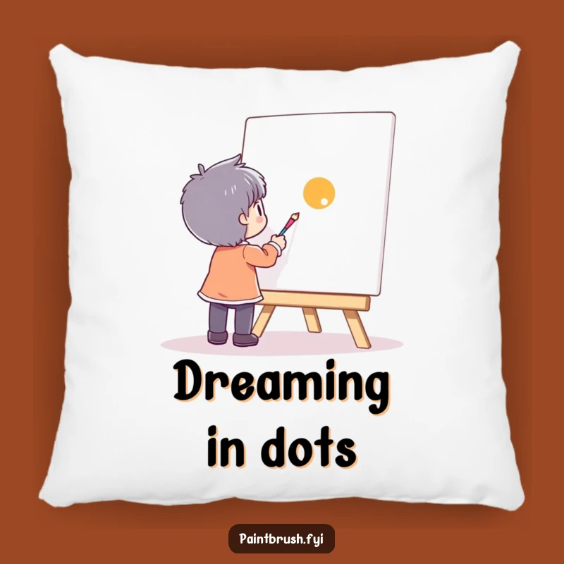 Funny Dot Painter Pillow: Minimalist Comfort Cushion, Perfect Funny Gift