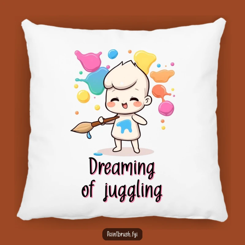 Funny Juggling Paintbrush Pillow: Cozy Comfort meets Artistic Fun