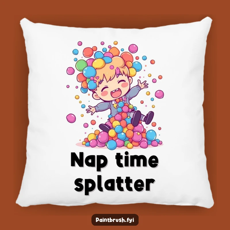 Funny Painter Pillow: Cozy Art Spill Cushion, Perfect Funny Gift