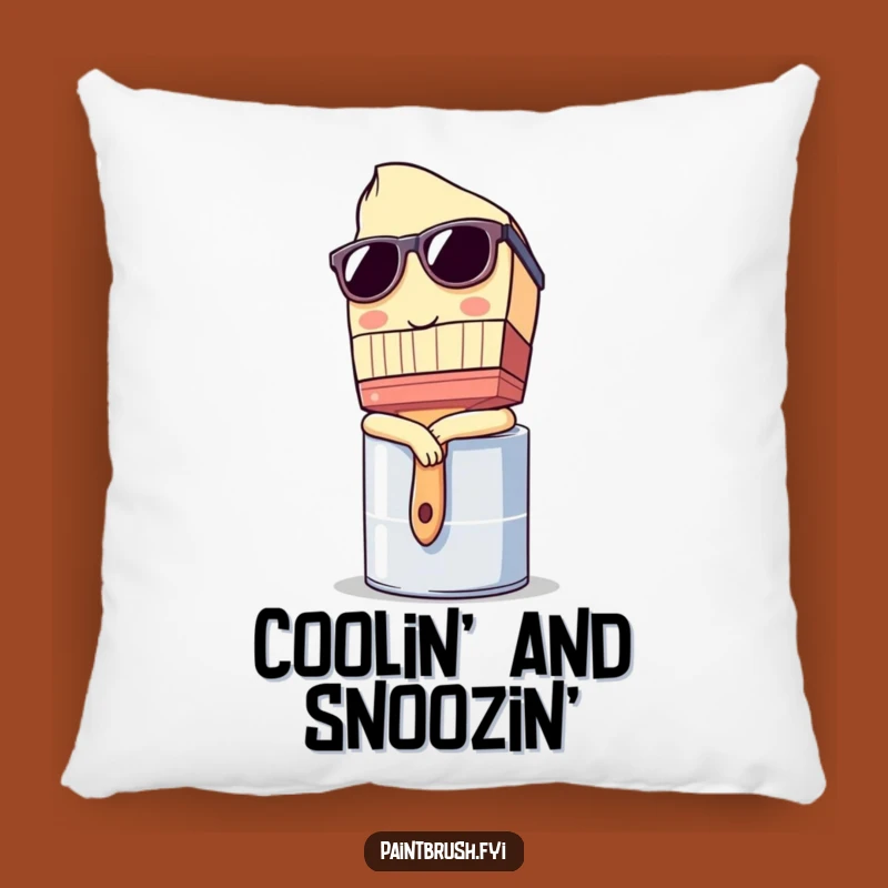Funny Pillow: Cool Sunglasses Paintbrush - Comfy Funny Gift Cushion