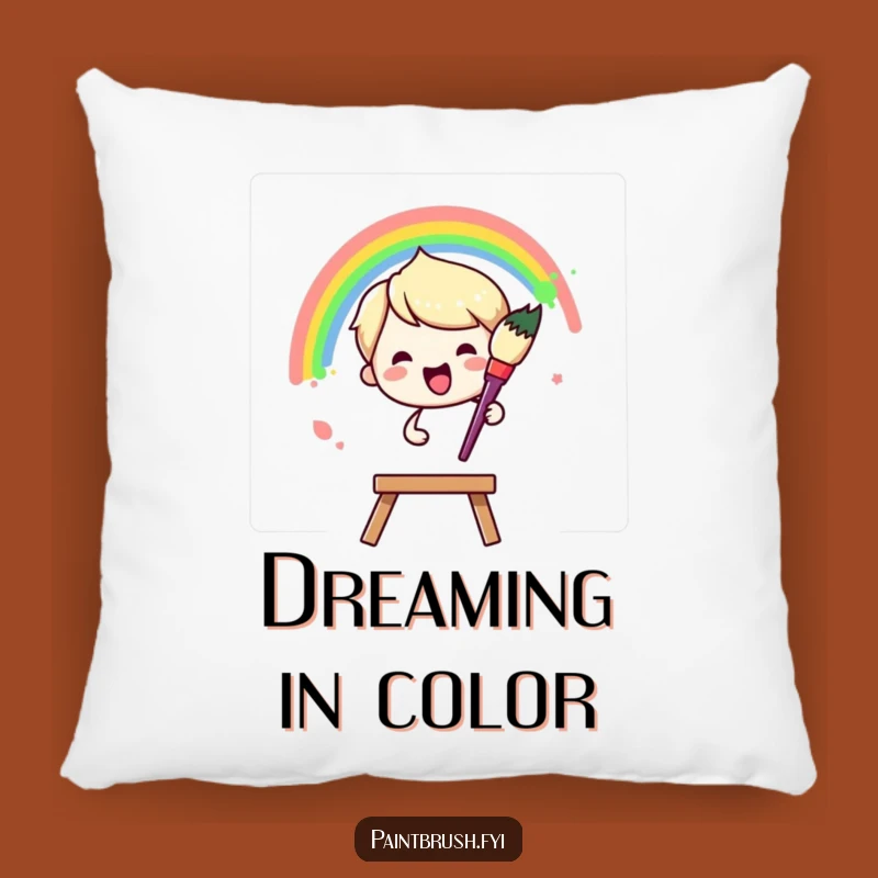 Funny Pillow: Cozy Rainbow Painting - Soft Funny Gift Cushion