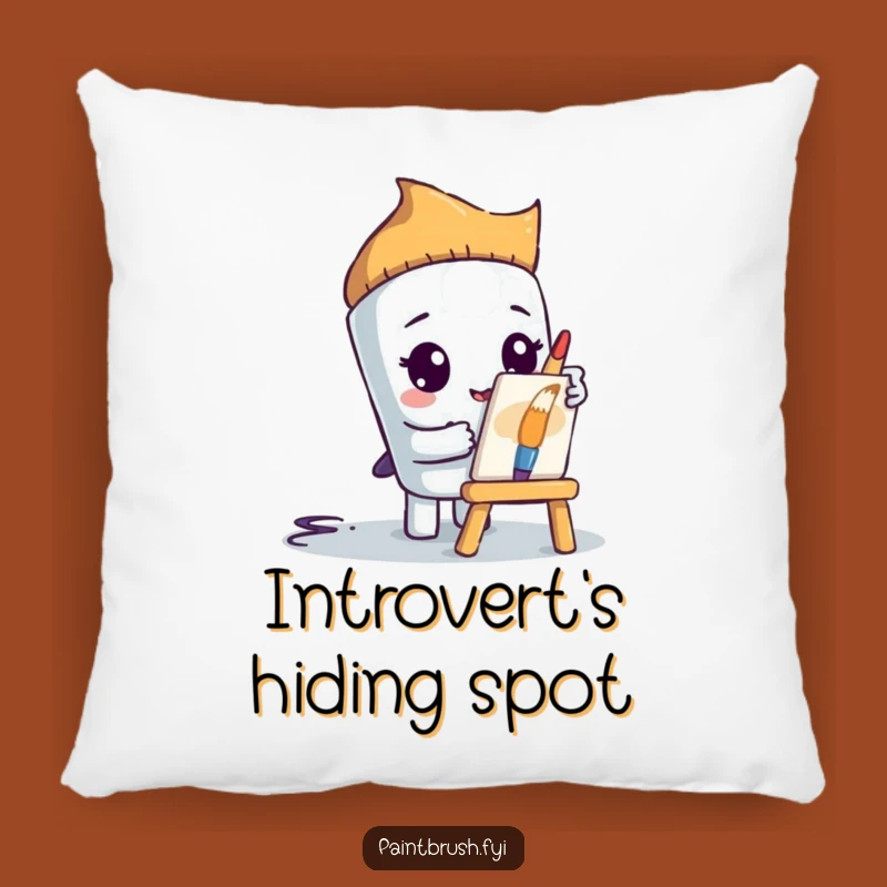 Funny Paintbrush Pillow: Cozy Comfort for Shy Art Lovers