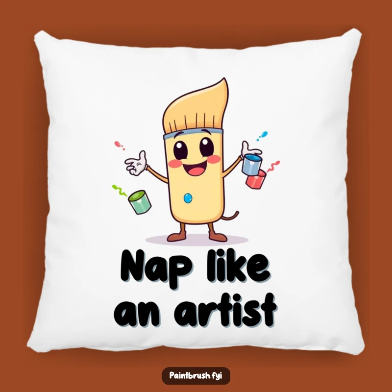Funny Paintbrush Pillow: Comfy Artistic Humor and Perfect Gift Accent