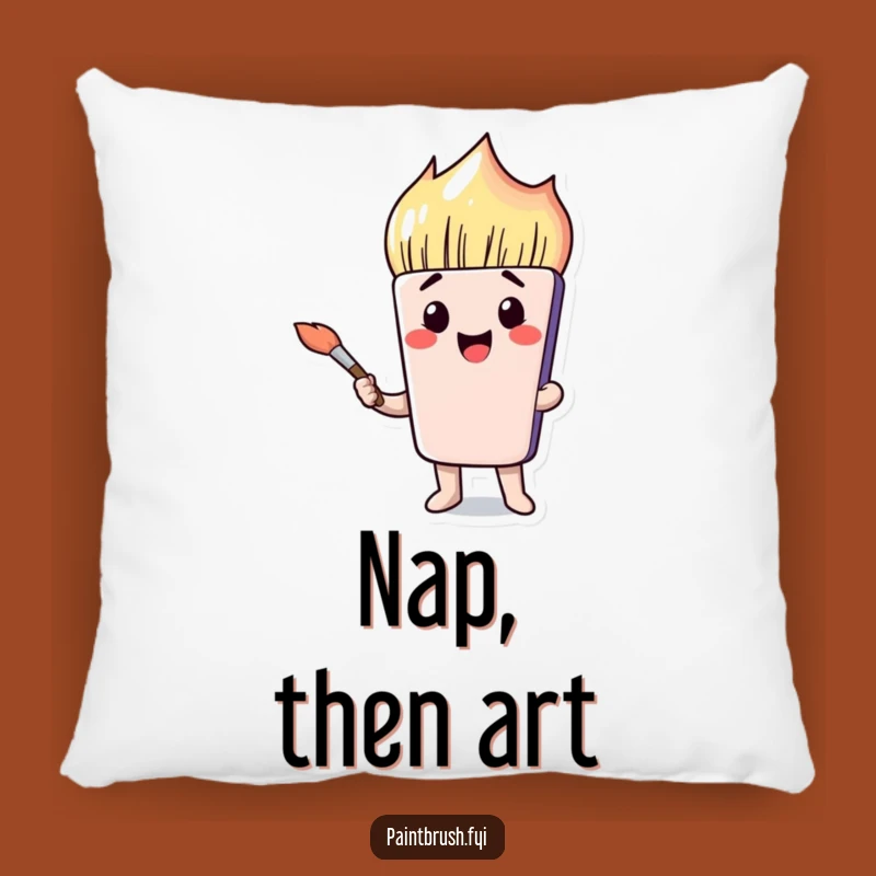 Funny Face Pillow - Comical Paintbrush & Art Expression Gift