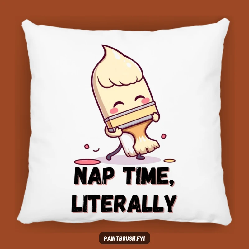 Funny Tripping Paintbrush Pillow: Comfy Decor for Clumsy Artist
