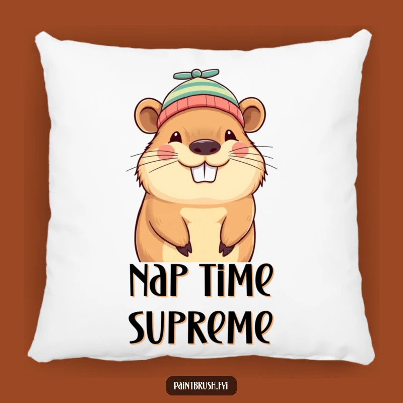 Funny Capybara Beanie Pillow: Grinning Character Comfort for Smiles