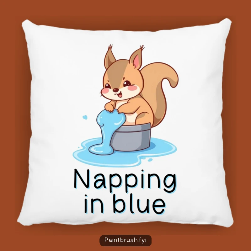 Funny Squirrel Blue Tail Pillow - Comfy and Hilarious Accent for Playful Homes