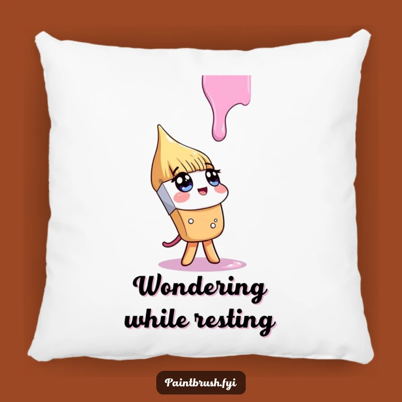 Funny Paintbrush Drip Pillow: Cozy Curiosity Accent, Delightful Funny Gift for Thoughtful Decor