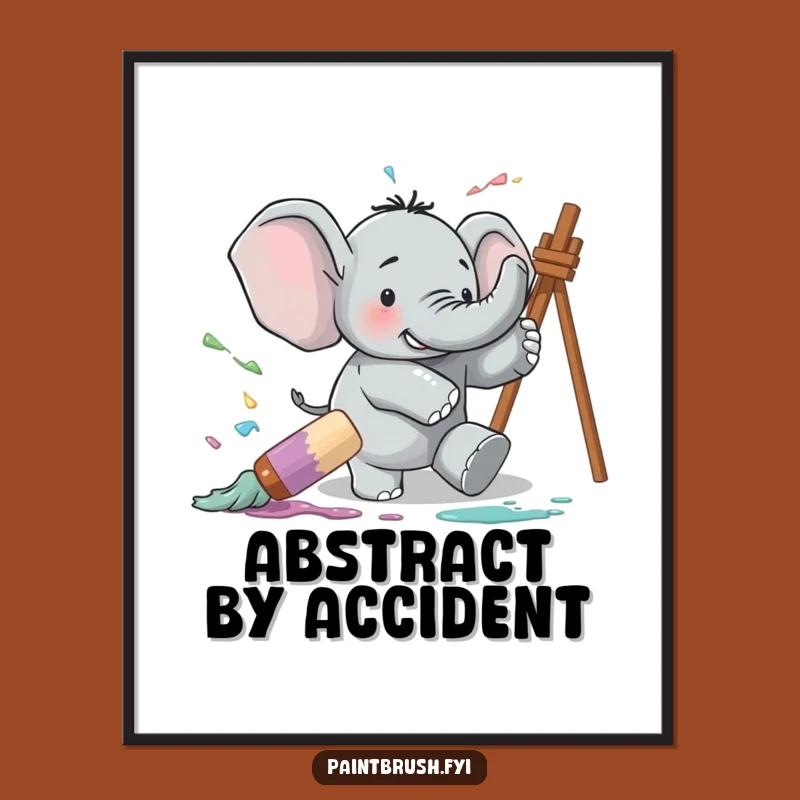 Funny Elephant Paint Digital Art Print: Instant Artistic Chaos for Your Walls