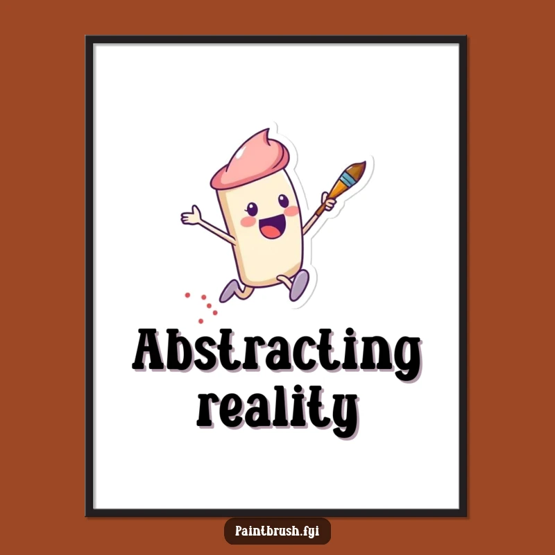 Funny Paintbrush Digital Art - Leaping Dots Wall Decor, Instant Funny Gift