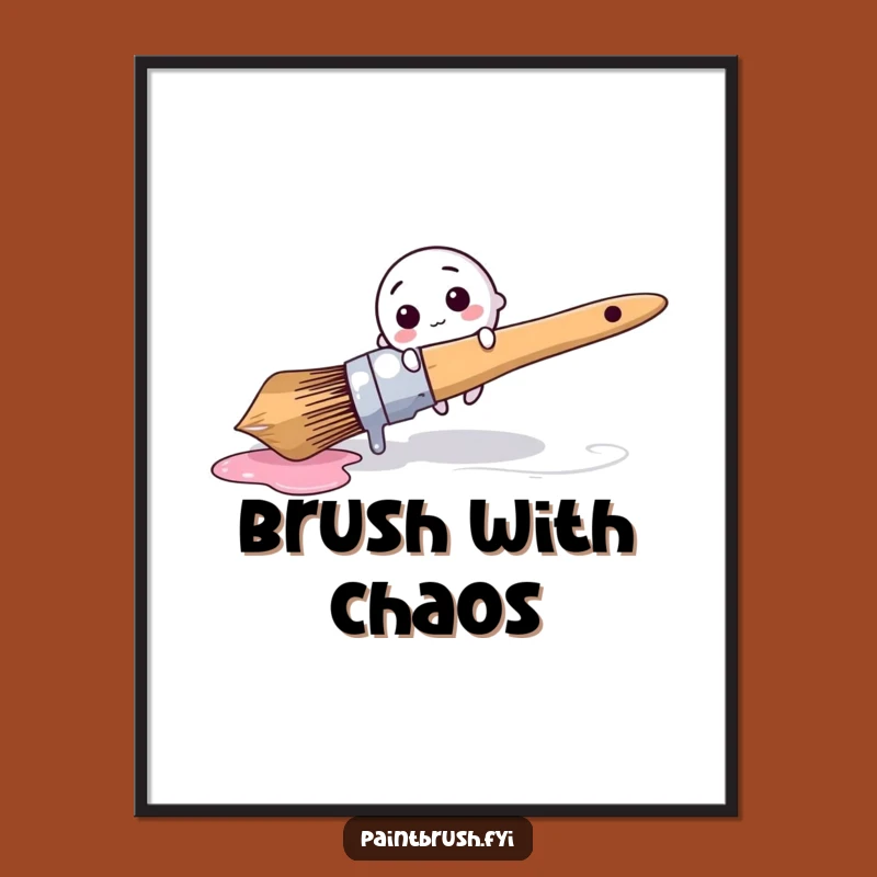 Funny Digital Art Print: Comical Brush Trip - Instant Funny Gift Decor