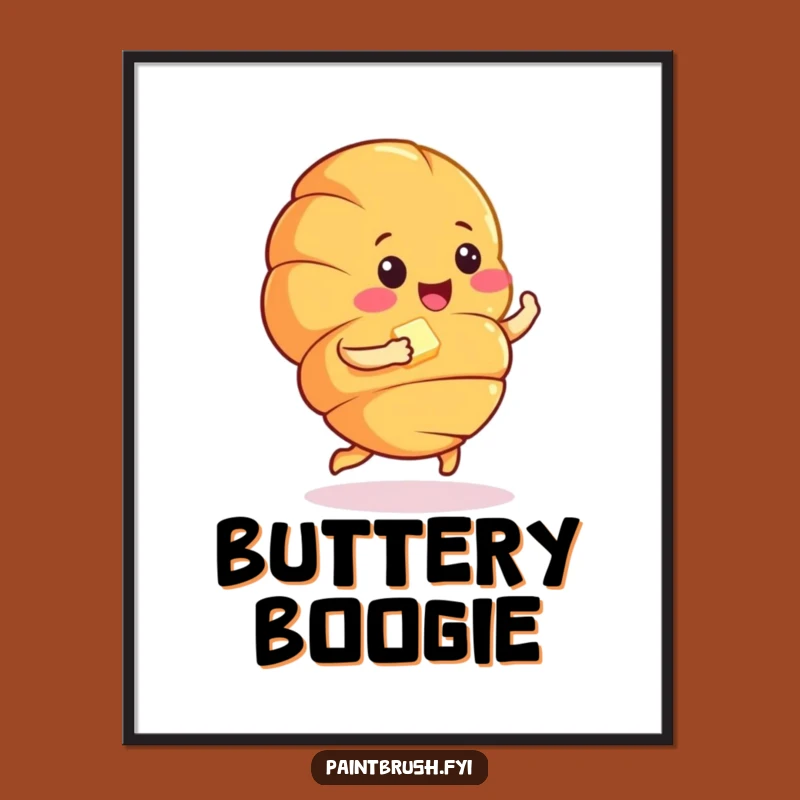 Funny Croissant Jig Butter Digital Art - Instant Joyful Decor Gift