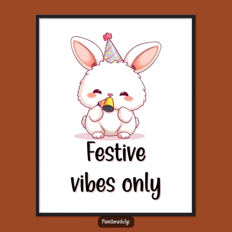 Funny Bunny Celebration Art Print: Instant Joy, Perfect DIY Funny Gift!