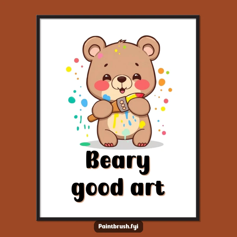 Funny Bear Art Splash Digital Art: Instant Color & Humor